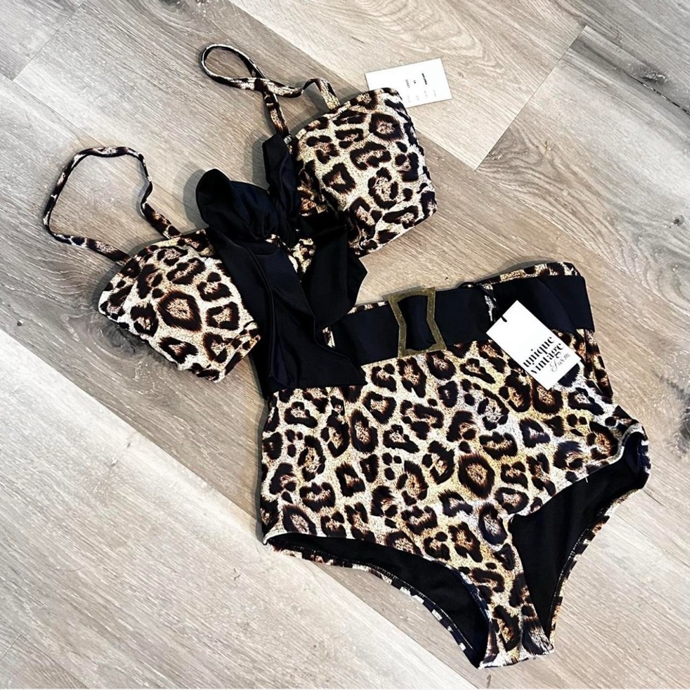 Leopard Print Swim Set